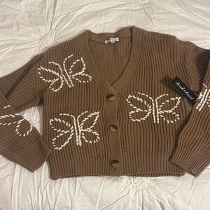 Brown Cardigan Sweater size small NWT